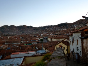 The view looking over Cusco on our way back up to the hostel